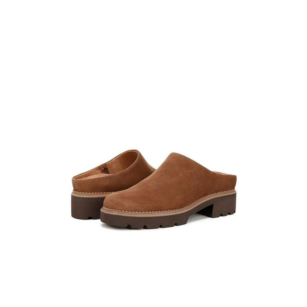 Vionic Fairfax Hazelnut Suede Leather Supportive Mule Clog Lug Sole Women’s 10 - Picture 6 of 12